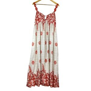 Anewsta Paisley Maxi Dress XL Boho  Smocked Back Sleeveless Beachy Flowy Vacay